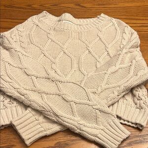 Aeropostale Cable Knit Beige Sweater